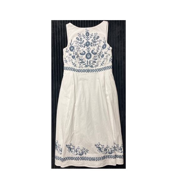 Wayward Fancies eShakti Embroidered Poplin Maxi Dress Women's Medium - Picture 2 of 7